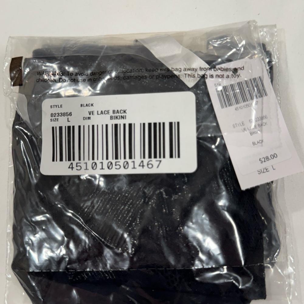 Soma Vanishing Edge Black Lace Back Bikini Panties Set of Two Sz L NWT